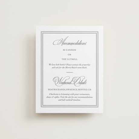 Letterpress Direction Cards