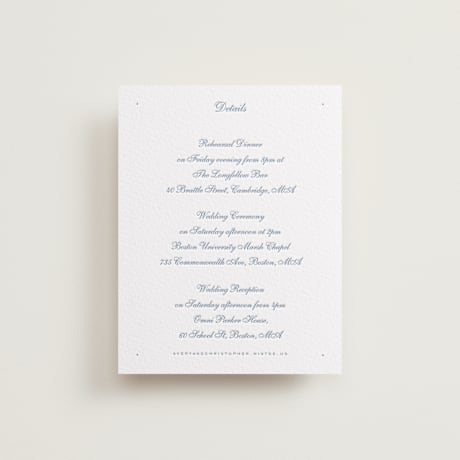 Letterpress Direction Cards