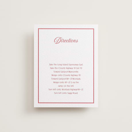 Letterpress Direction Cards