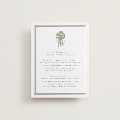 Letterpress Direction Cards