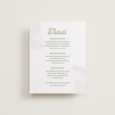 Letterpress Direction Cards