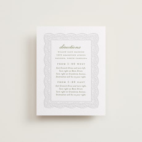 Letterpress Direction Cards
