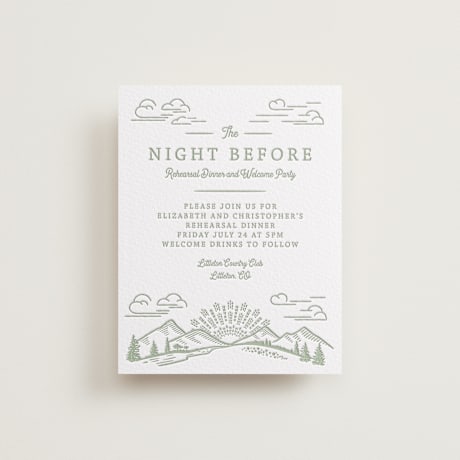 Letterpress Rehearsal Dinner Cards