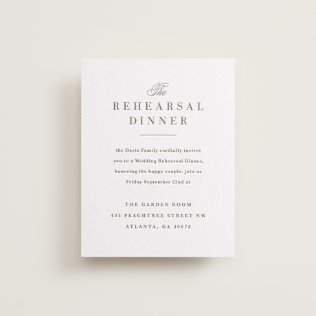 Letterpress Rehearsal Dinner Cards