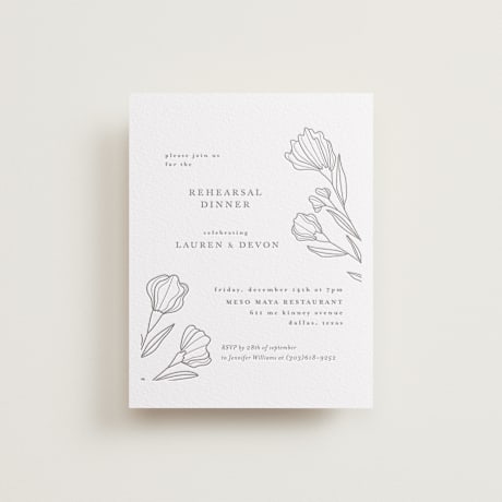 Letterpress Rehearsal Dinner Cards