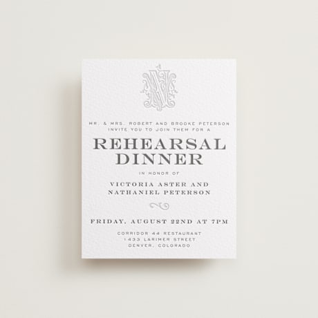 Letterpress Rehearsal Dinner Cards