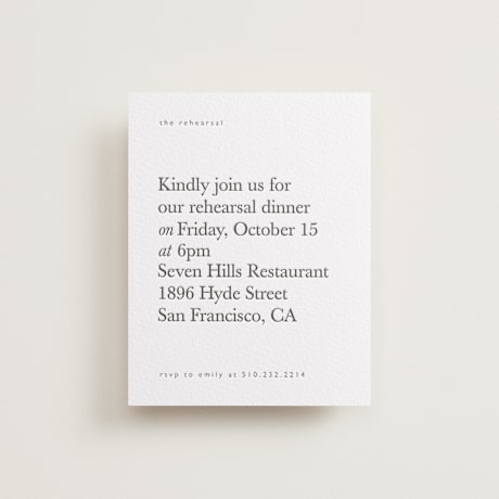 Letterpress Rehearsal Dinner Cards