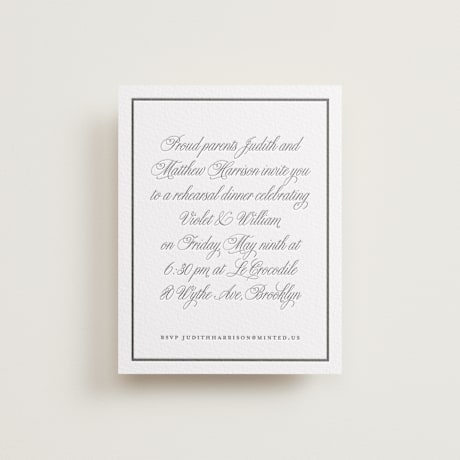 Letterpress Rehearsal Dinner Cards