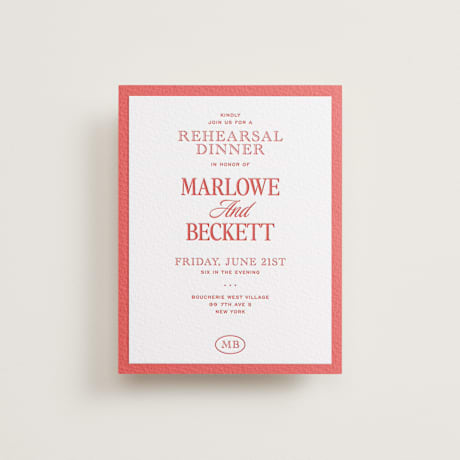 Letterpress Rehearsal Dinner Cards