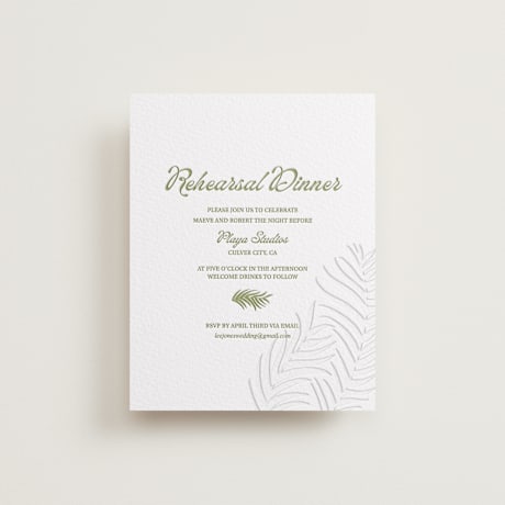 Letterpress Rehearsal Dinner Cards