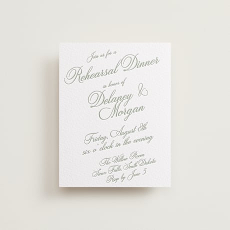 Letterpress Rehearsal Dinner Cards