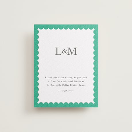 Letterpress Rehearsal Dinner Cards