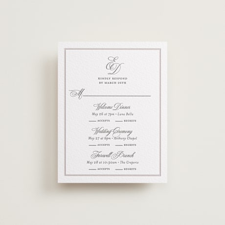 Letterpress Multi-Event RSVP Cards