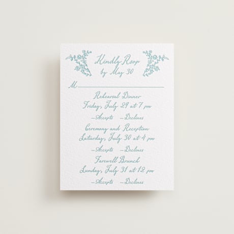 Letterpress Multi-Event RSVP Cards