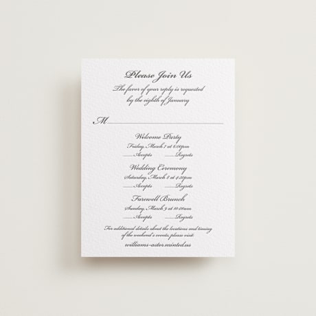 Letterpress Multi-Event RSVP Cards