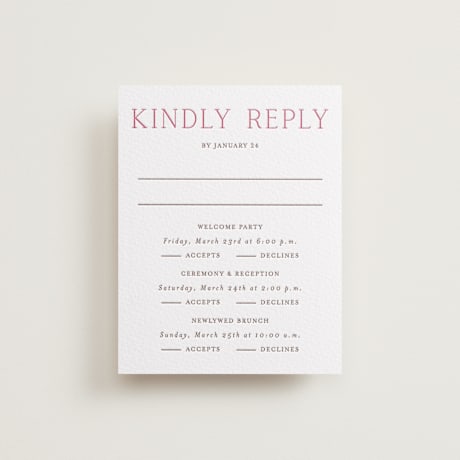 Letterpress Multi-Event RSVP Cards
