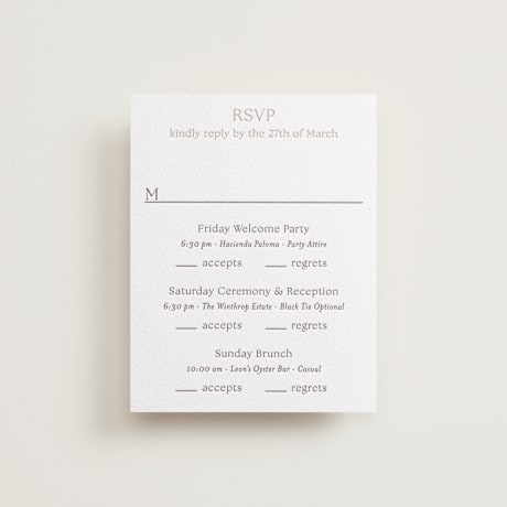 Letterpress Multi-Event RSVP Cards