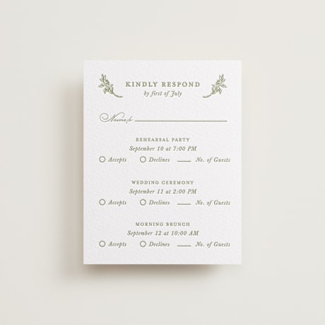 Letterpress Multi-Event RSVP Cards