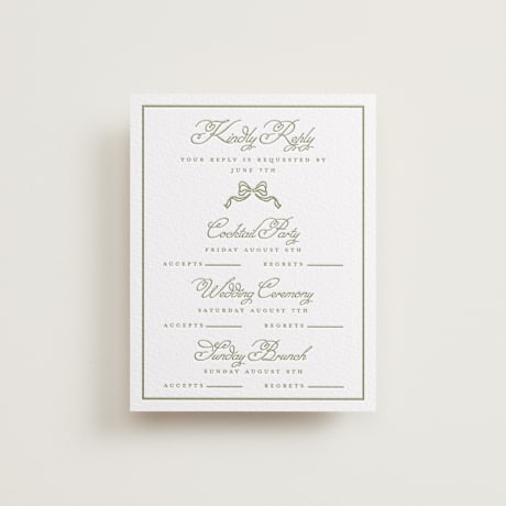 Letterpress Multi-Event RSVP Cards