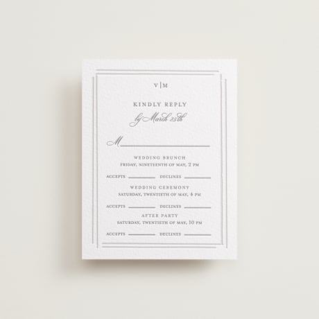 Letterpress Multi-Event RSVP Cards