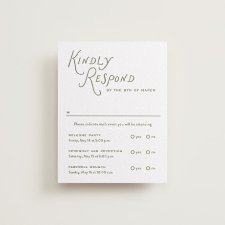 Letterpress Multi-Event RSVP Cards