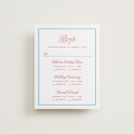 Letterpress Multi-Event RSVP Cards