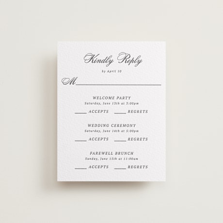 Letterpress Multi-Event RSVP Cards