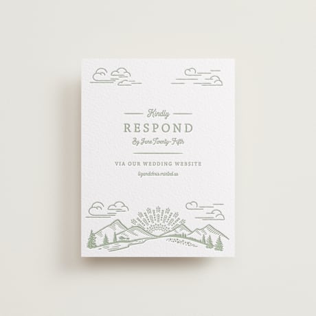 Letterpress RSVP Online Enclosure Cards