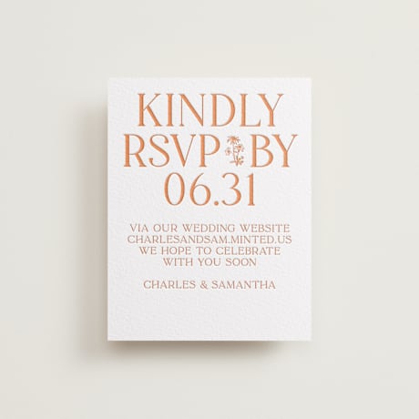 Letterpress RSVP Online Enclosure Cards