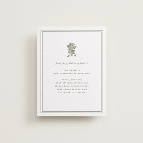 Letterpress RSVP Online Enclosure Cards