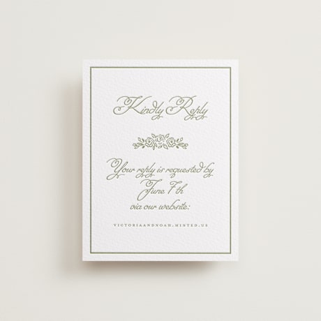 Letterpress RSVP Online Enclosure Cards