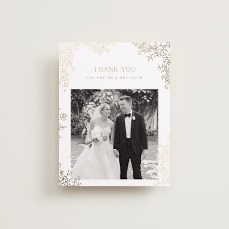 Foil-Pressed Flat Wedding Thank You Cards