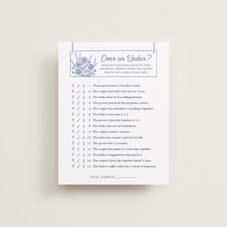 Bridal Shower Insert Cards