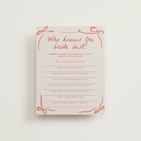 Bridal Shower Insert Cards