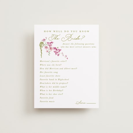 Bridal Shower Insert Cards