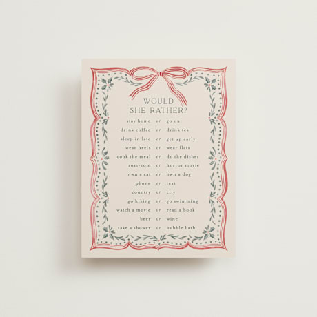 Bridal Shower Insert Cards