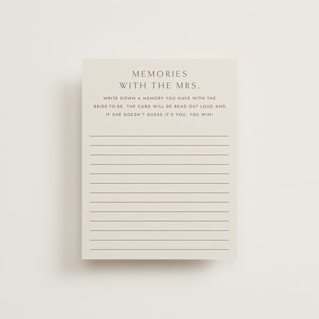 Bridal Shower Insert Cards