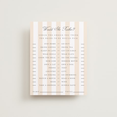 Bridal Shower Insert Cards