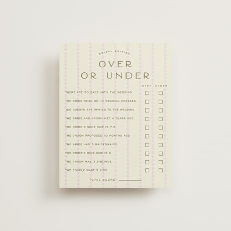 Bridal Shower Insert Cards