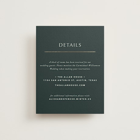 Foil-Pressed Direction Cards