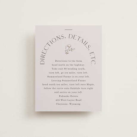 Foil-Pressed Direction Cards