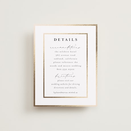 Foil-Pressed Direction Cards