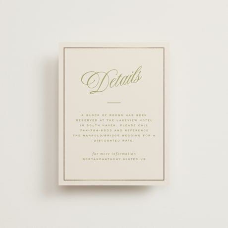 Foil-Pressed Direction Cards
