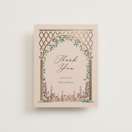 Flat Foil-Pressed Quinceanera Thank You Cards