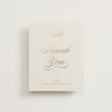 Flat Foil-Pressed Quinceanera Thank You Cards
