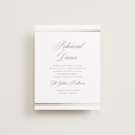 Foil-Pressed Rehearsal Dinner Cards