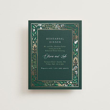 Foil-Pressed Rehearsal Dinner Cards