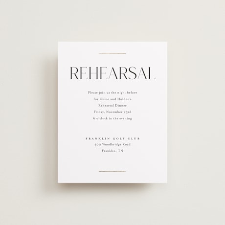 Foil-Pressed Rehearsal Dinner Cards