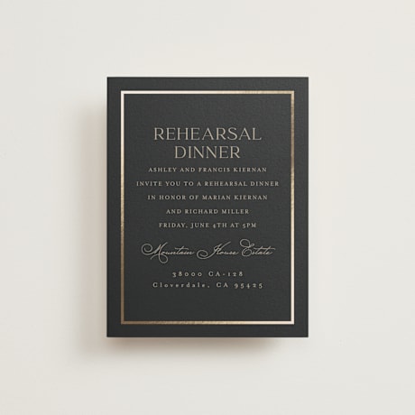 Foil-Pressed Rehearsal Dinner Cards