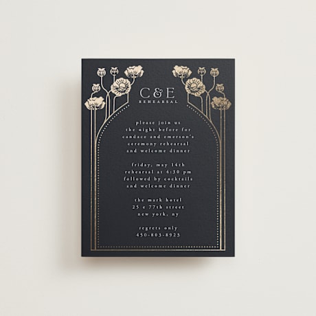 Foil-Pressed Rehearsal Dinner Cards